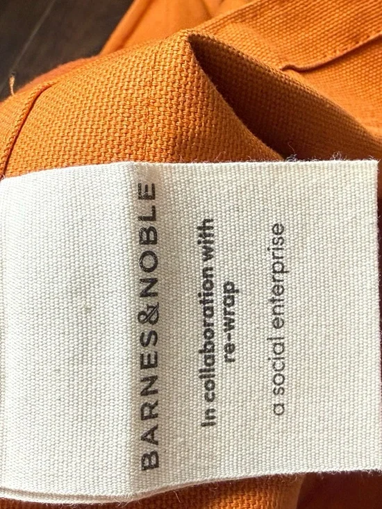 Barnes & Noble Terracotta Canvas Tote Inside Pockets EUC #BookTok - Picture 4 of 9